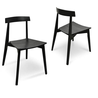 Scottsdale | Natural Black Wooden Dining Chairs | Set Of 2 | Black