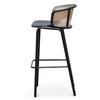 Seabreeze | Modern Metal Coastal Rattan Bar Stools | Set Of 4
