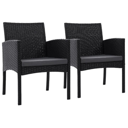 Sorrento | Grey, Black, Rattan Outdoor Dining Chairs | Set Of 2 | Grey