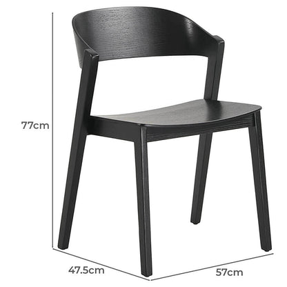 Springwood | Black Natural Wooden Dining Chairs | Set Of 2 | Black