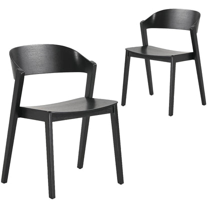 Springwood | Black Natural Wooden Dining Chairs | Set Of 2 | Black