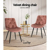 Stamford | Modern Metal Velvet Dining Chairs | Set Of 2