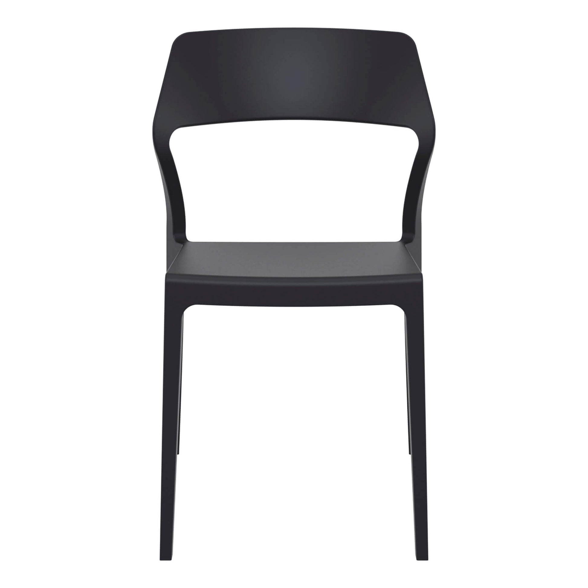 Stanley | Plastic, Stackable Outdoor Dining Chairs | Set Of 2 | Black