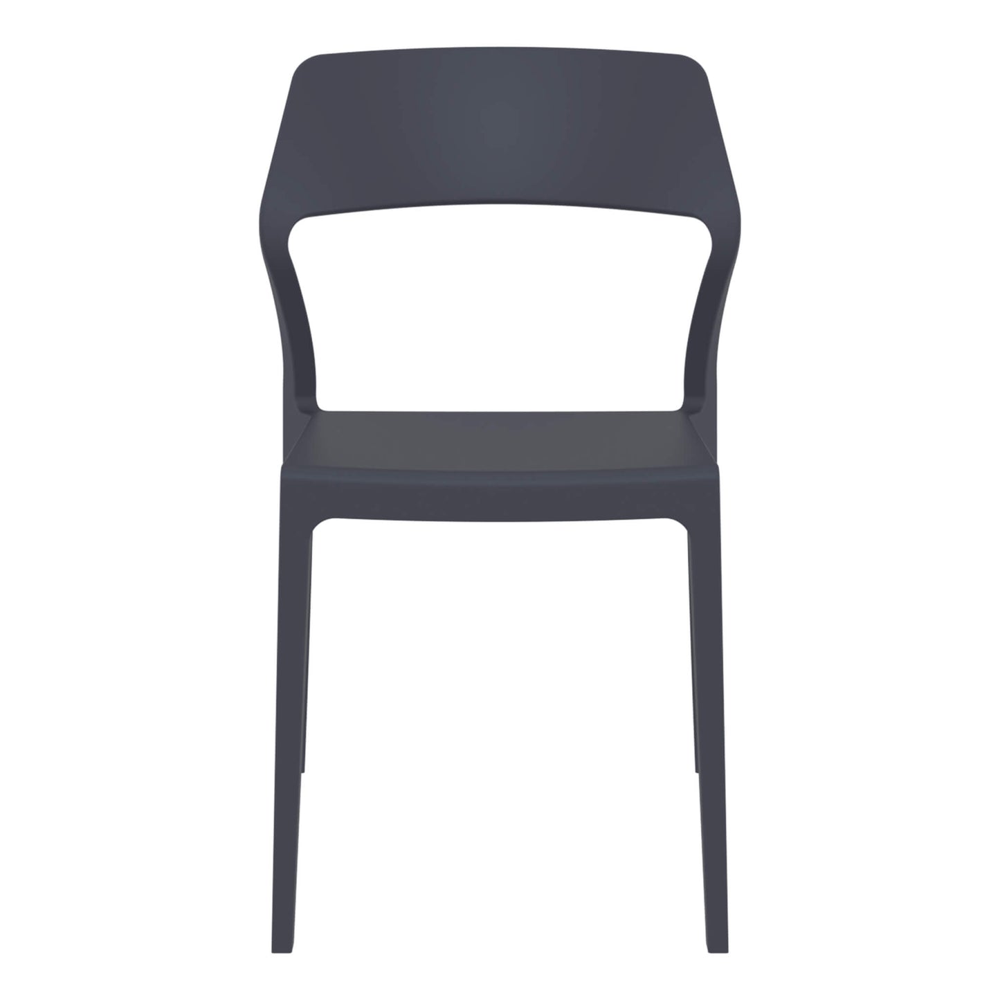 Stanley | Plastic, Stackable Outdoor Dining Chairs | Set Of 2 | Dark Grey