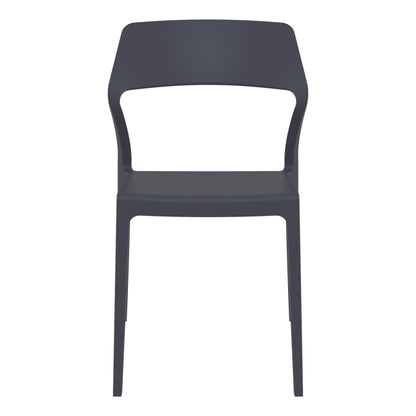 Stanley | Plastic, Stackable Outdoor Dining Chairs | Set Of 2 | Dark Grey