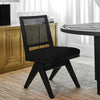 Stillwater | Contemporary Coastal Fabric Wooden Rattan Dining Chair | Black