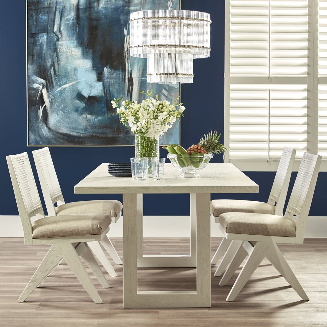 Stillwater | Contemporary Black White 2m Wooden Rectangular Dining Table | White