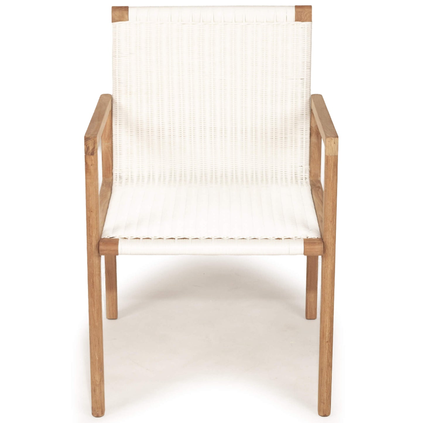 Summerset | Mid Century, Coastal Wooden Outdoor Dining Chair With Arms | White