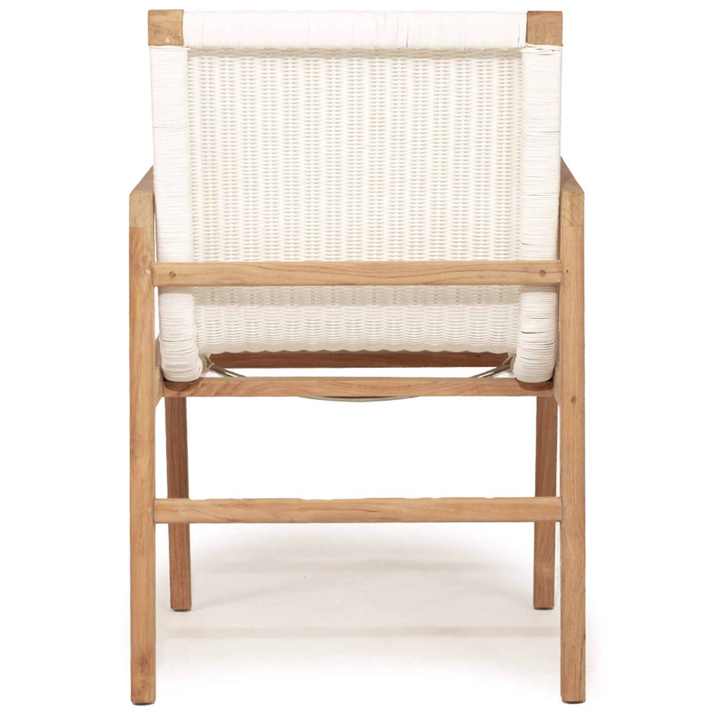 Summerset | Mid Century, Coastal Wooden Outdoor Dining Chair With Arms | White