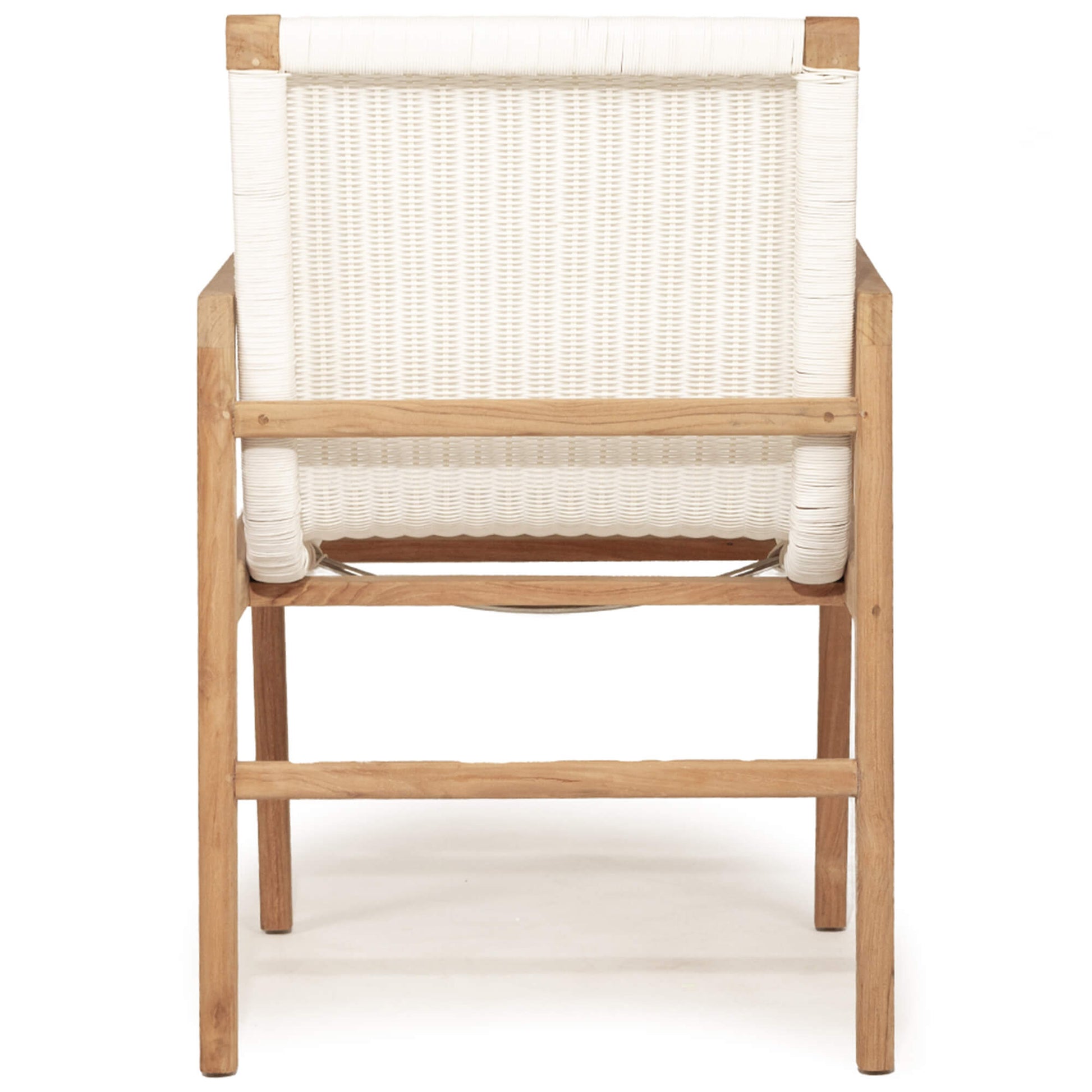 Summerset | Mid Century, Coastal Wooden Outdoor Dining Chair With Arms | White