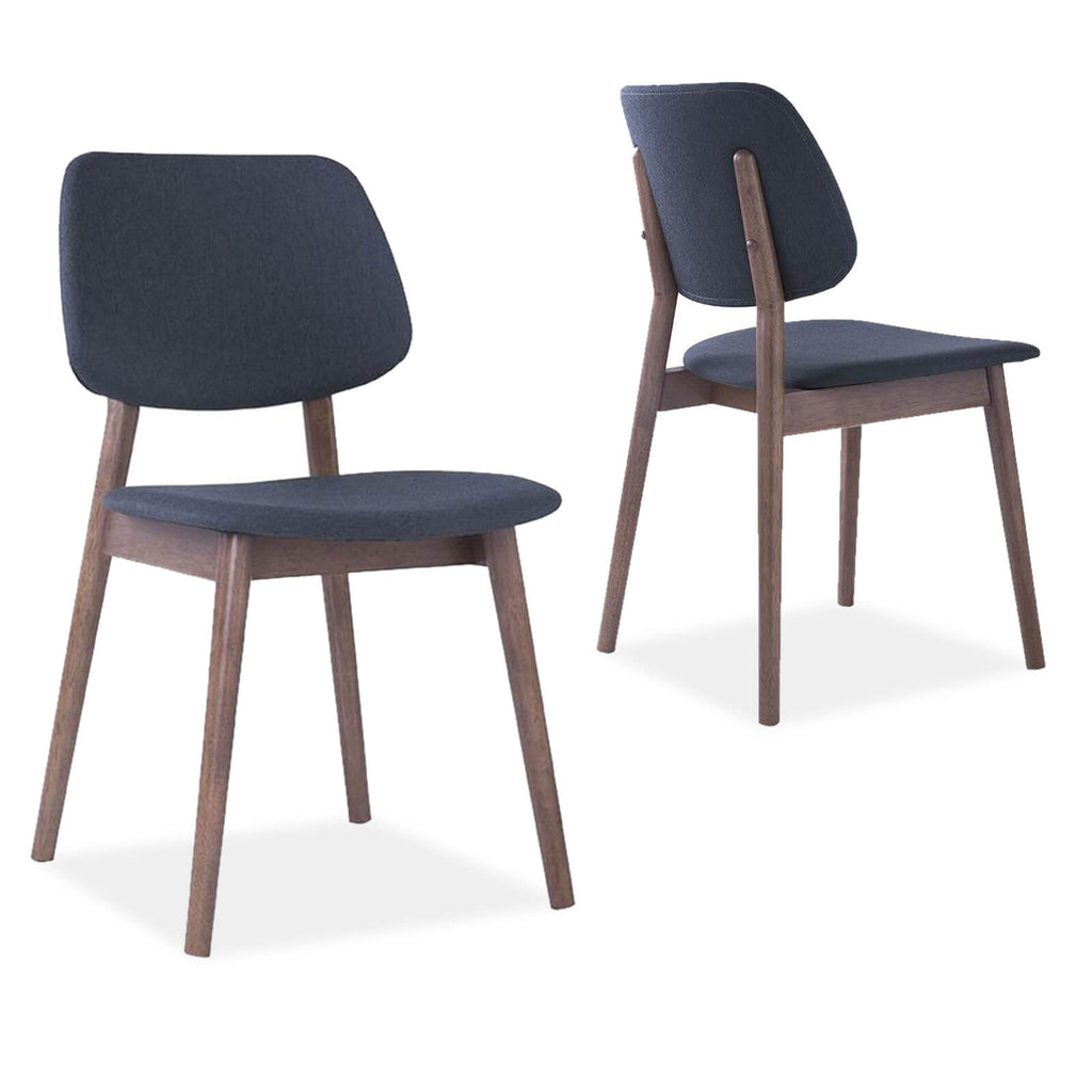 Trentham | Dark Grey Scandinavian Wooden Dining Chairs | Set Of 2