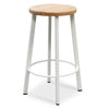 Vantage | Industrial Metal Wooden Bar Stools | Set Of 2