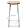 Vantage | Industrial Metal Wooden Bar Stools | Set Of 2