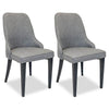 Vaucluse | Grey, Fabric, Upholstered, Mid Century, Metal Dining Chair: Set of 2 | Grey