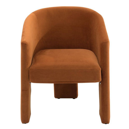 Vogue | Contemporary Natural Fabric, Caramel Velvet Dining Chair With Arms | Caramel