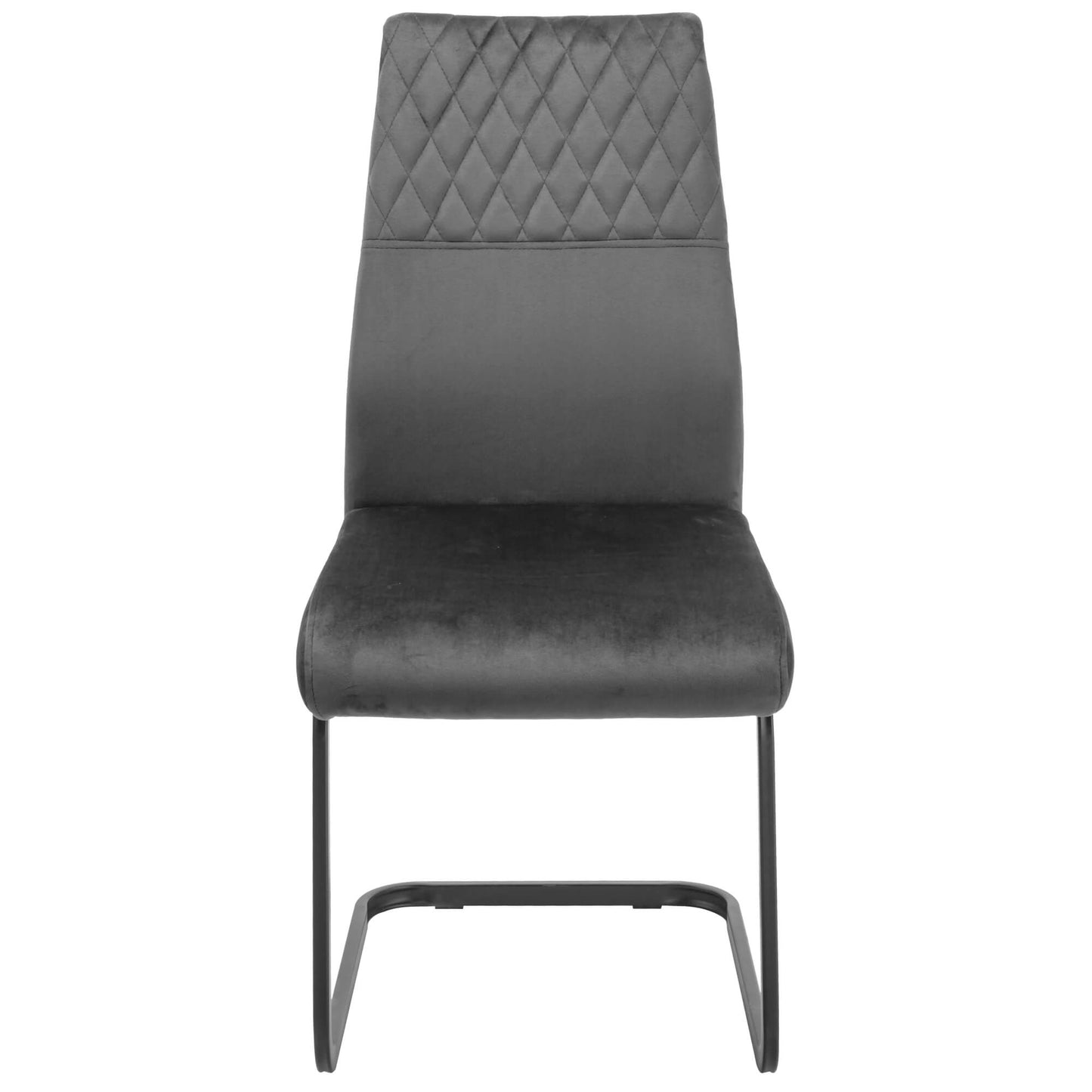 Walker | Modern Metal Grey & Black Velvet Dining Chairs | Set Of 2 | Grey