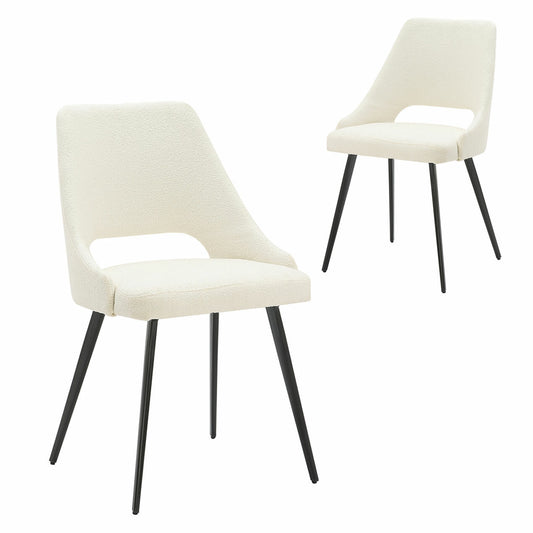 Westbrook | Contemporary Stain Resistant Cream Fabric Dining Chairs | Set Of 2 | Cream