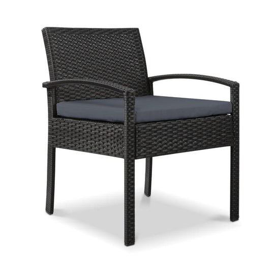 Whitehaven | Black Outdoor Rattan Dining Chair With Arms | Black