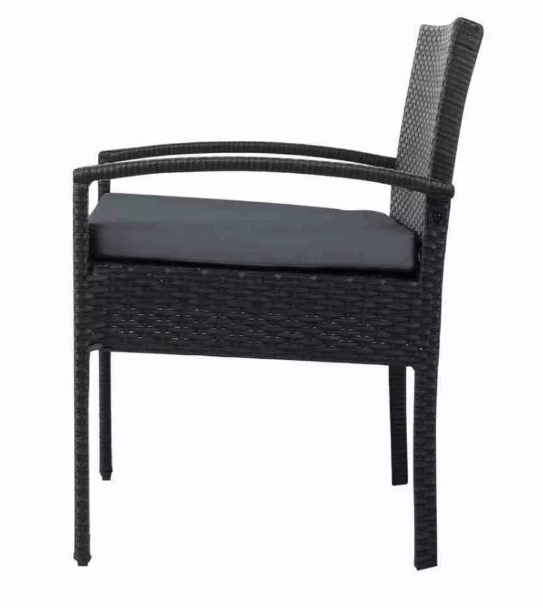 Whitehaven | Black Outdoor Rattan Dining Chair With Arms | Black