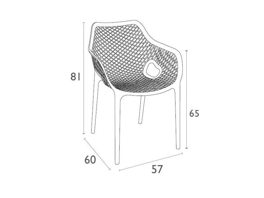 Alton | Modern, Plastic Outdoor Dining Chairs With Arms | Set Of 4