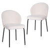 Andre | Boucle Modern Metal Fabric Dining Chairs | Set Of 2