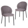 Andre | Boucle Modern Metal Fabric Dining Chairs | Set Of 2
