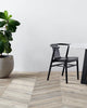 Archer | Natural Wood, Black, White Plastic, Scandinavian, Mid-Century, Wooden Dining Chair: Set of 2-Only Dining Chairs