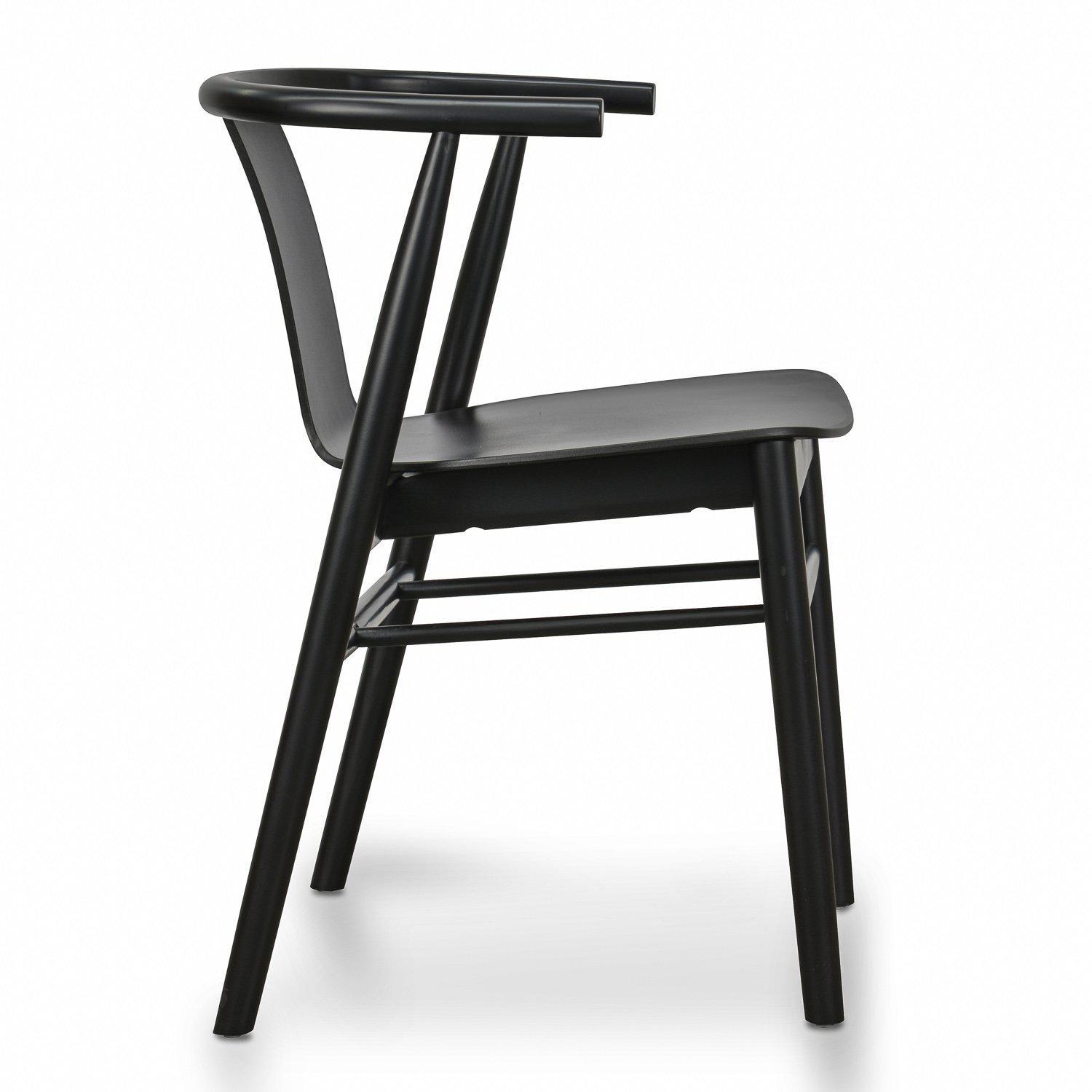 Archer | Black, Scandinavian Chairs, Wooden Dining Chairs With Arms | Set Of 2 | Black