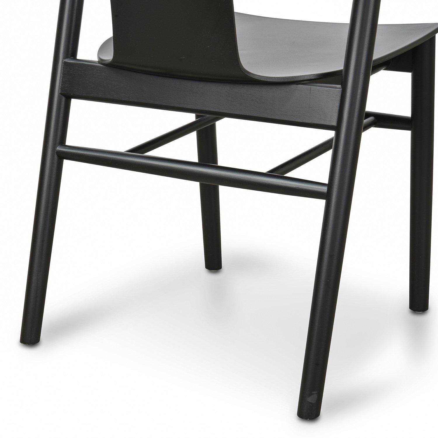 Archer | Black, Scandinavian Chairs, Wooden Dining Chairs With Arms | Set Of 2 | Black