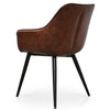 Astoria | Black, Cinnamon Brown, PU Leather, Danish-Inspired, Modern, Metal Dining Chair: Set of 2-Only Dining Chairs