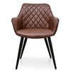 Astoria | Black, Cinnamon Brown, PU Leather, Danish-Inspired, Modern, Metal Dining Chair: Set of 2-Only Dining Chairs