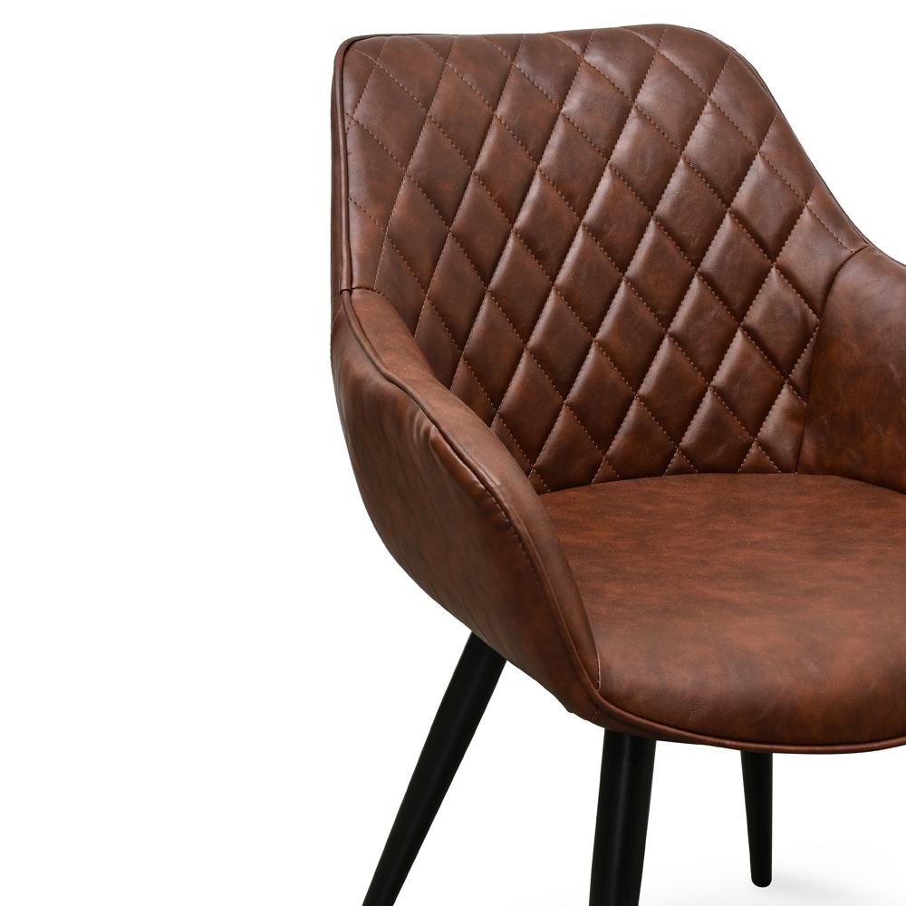 Astoria | Black, Cinnamon Brown, Leather Dining Chairs | Set Of 2 | Cinnamon Brown