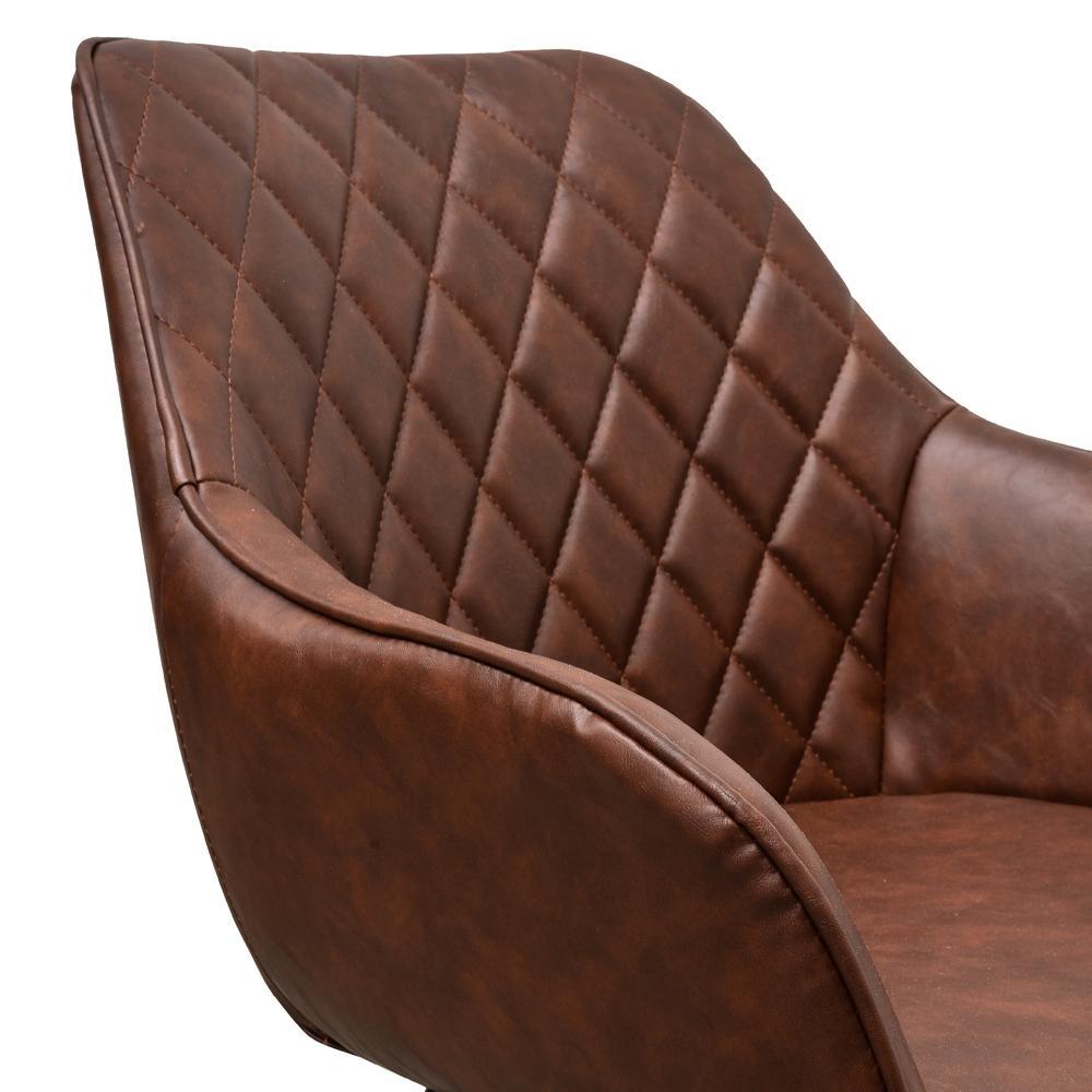 Astoria | Black, Cinnamon Brown, Leather Dining Chairs | Set Of 2 | Cinnamon Brown