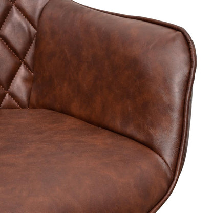 Astoria | Black, Cinnamon Brown, Leather Dining Chairs | Set Of 2 | Cinnamon Brown