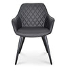 Astoria | Black, Cinnamon Brown, PU Leather, Danish-Inspired, Modern, Metal Dining Chair: Set of 2-Only Dining Chairs