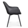 Astoria | Black, Cinnamon Brown, PU Leather, Danish-Inspired, Modern, Metal Dining Chair: Set of 2-Only Dining Chairs