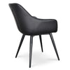 Astoria | Black, Cinnamon Brown, PU Leather, Danish-Inspired, Modern, Metal Dining Chair: Set of 2-Only Dining Chairs