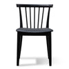 Barrington | Black, PU Leather, Upholstered, Mid–Century Wooden Dining Chair: Set of 2-Only Dining Chairs