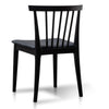 Barrington | Black, PU Leather, Upholstered, Mid–Century Wooden Dining Chair: Set of 2-Only Dining Chairs