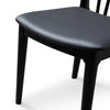 Barrington | Black, PU Leather, Upholstered, Mid–Century Wooden Dining Chair: Set of 2-Only Dining Chairs