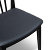 Barrington | Black, PU Leather, Upholstered, Mid–Century Wooden Dining Chair: Set of 2-Only Dining Chairs
