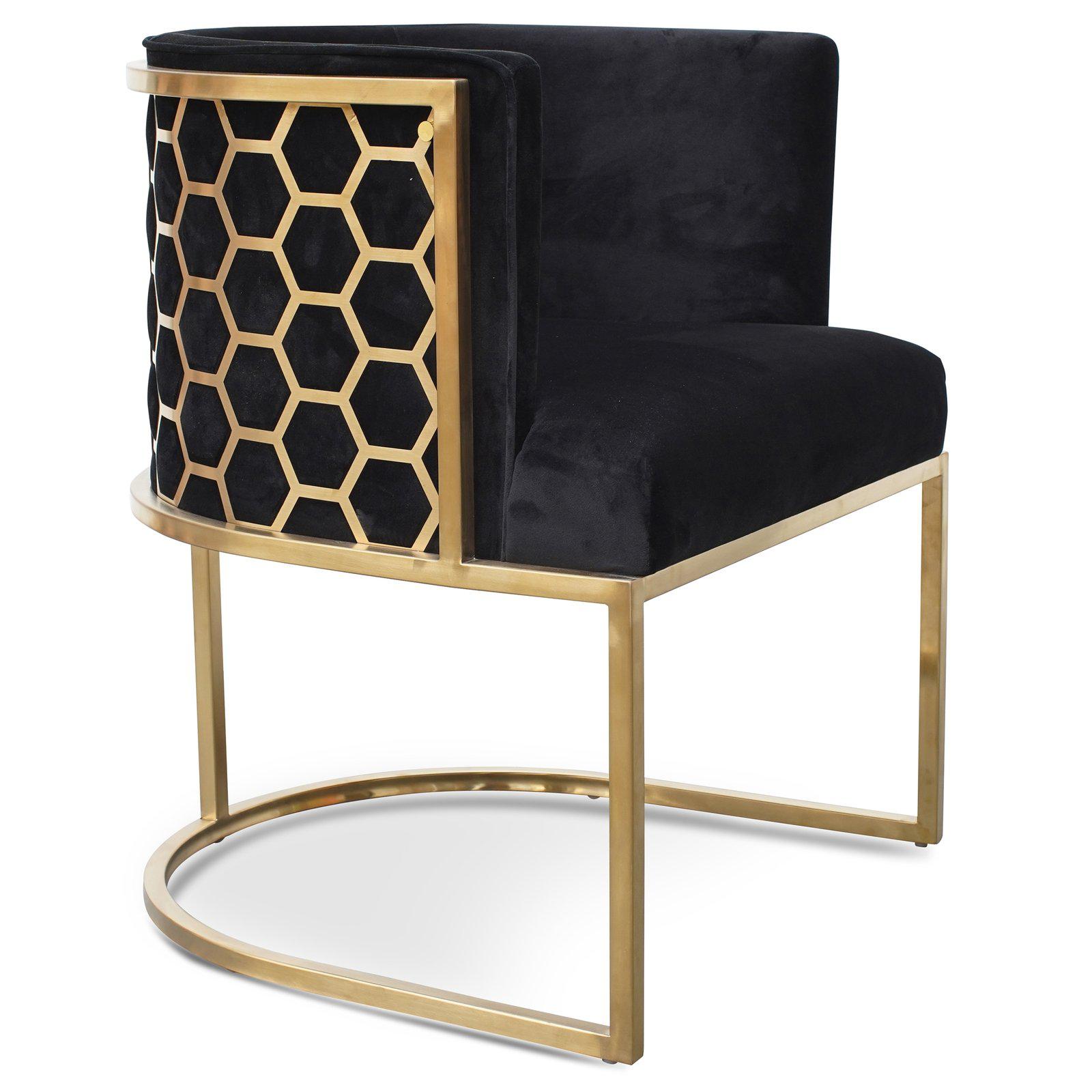 Beverly | Black, Hollywood Style Velvet Dining Chair | Black