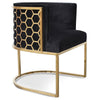 Beverly | Black, Velvet, Fabric, Upholstered, Modern, Gold, Steel, Hollywood Style Dining Chair-Only Dining Chairs