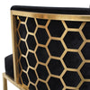 Beverly | Black, Velvet, Fabric, Upholstered, Modern, Gold, Steel, Hollywood Style Dining Chair-Only Dining Chairs