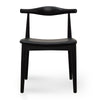 Bowman | Black, Wooden, PU Leather, Mid – Century Dining Chair: Set of 2-Only Dining Chairs