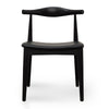 Bowman | Black Leather, Natural Wooden Dining Chairs | Set Of 2 | Black