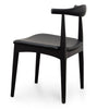 Bowman | Black, Wooden, PU Leather, Mid – Century Dining Chair: Set of 2-Only Dining Chairs