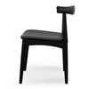 Bowman | Black, Wooden, PU Leather, Mid – Century Dining Chair: Set of 2-Only Dining Chairs