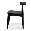 Bowman | Black Leather, Natural Wooden Dining Chairs | Set Of 2 | Black