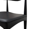 Bowman | Black, Wooden, PU Leather, Mid – Century Dining Chair: Set of 2-Only Dining Chairs